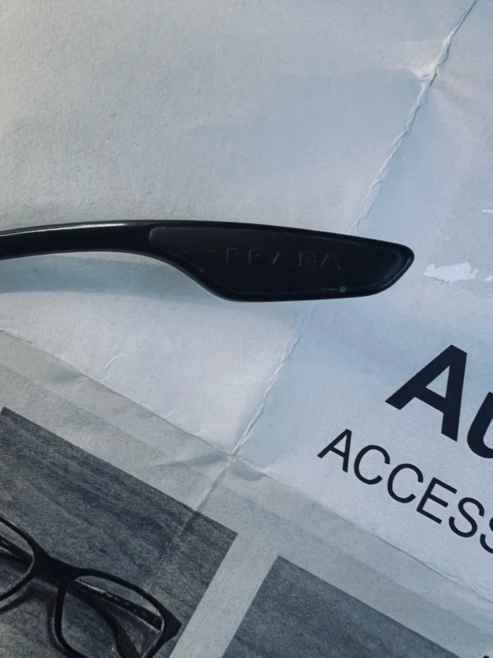 Prada Black Eyeglass Frames with Red Temple Accent - Picture 3 of 8